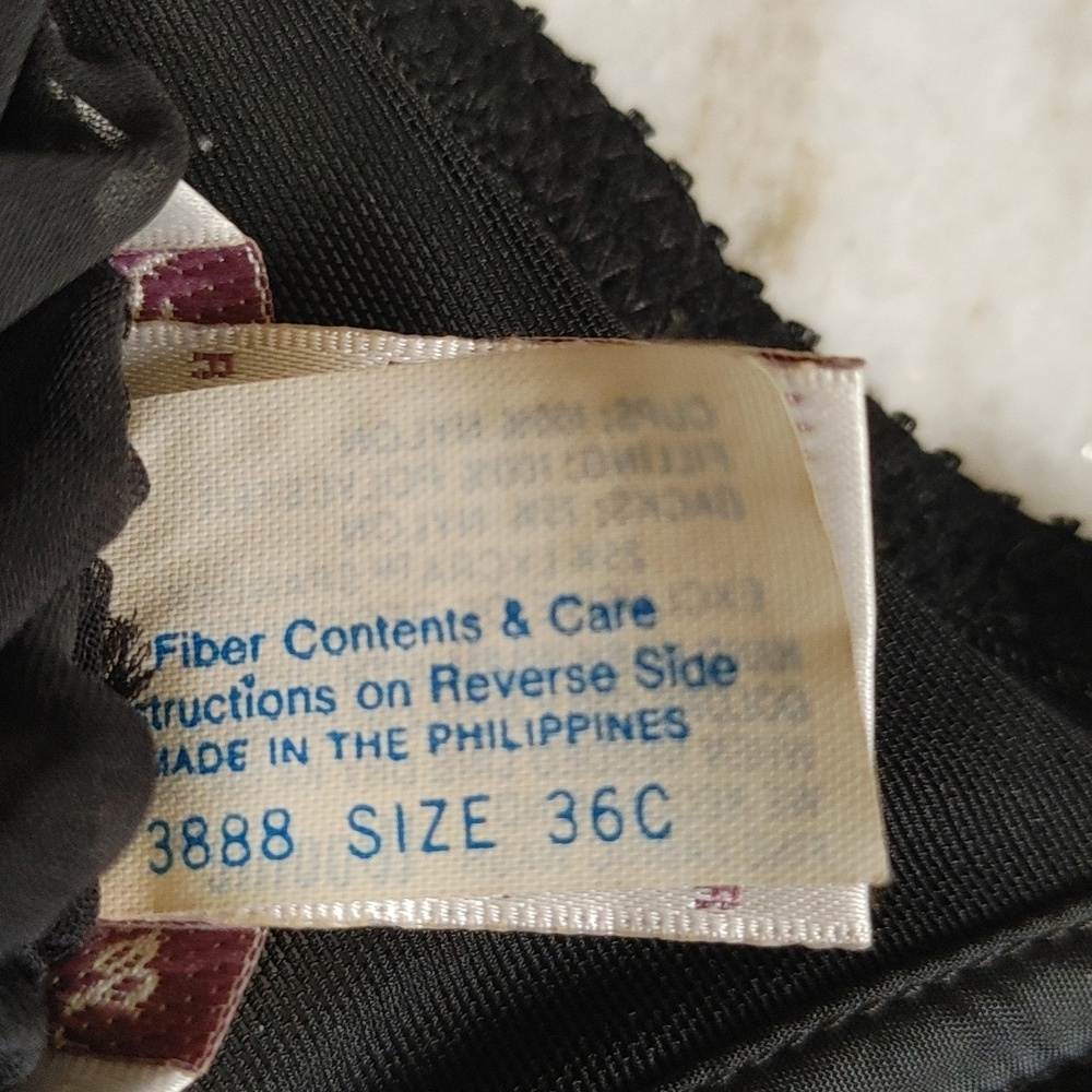 NWOT's Vintage Evening Dressing Gown w Black Sheer Push-Up Bra 36C - Picture 9 of 15